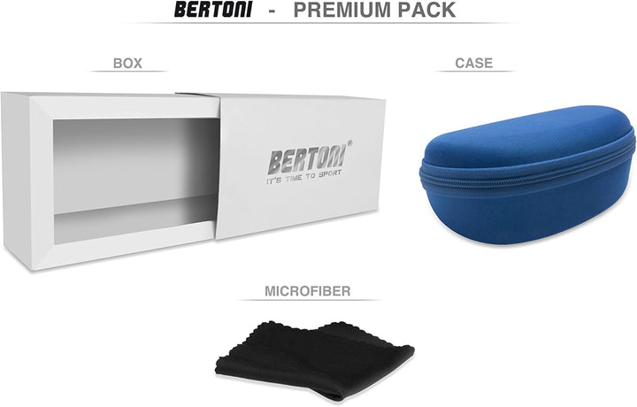 BERTONI Polarisierte Bergbrille Gletscherbrille Bergsteigerbrille Skibrille Trekking mod. Cortina So