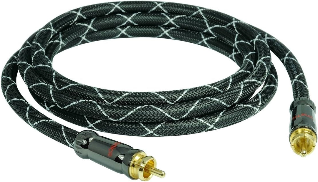 SunshineTronic Blackline Subwoofer-Kabel | 4-Fach geschirmt | 10m