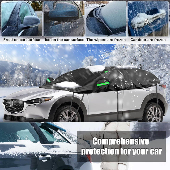 Auto Schwarzes Halbgarage für Mazda CX-30 2019-2024, SWB Soft Windschutzscheibe Abdeckung Hälfte Aut