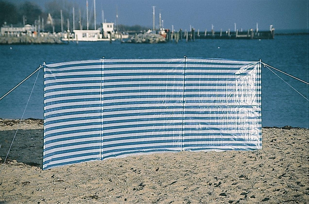 EXPLORER Windschutz PE mit Abspannleinen und Erdnägeln Stahl Strand Garten Sichtschutz Strandmuschel