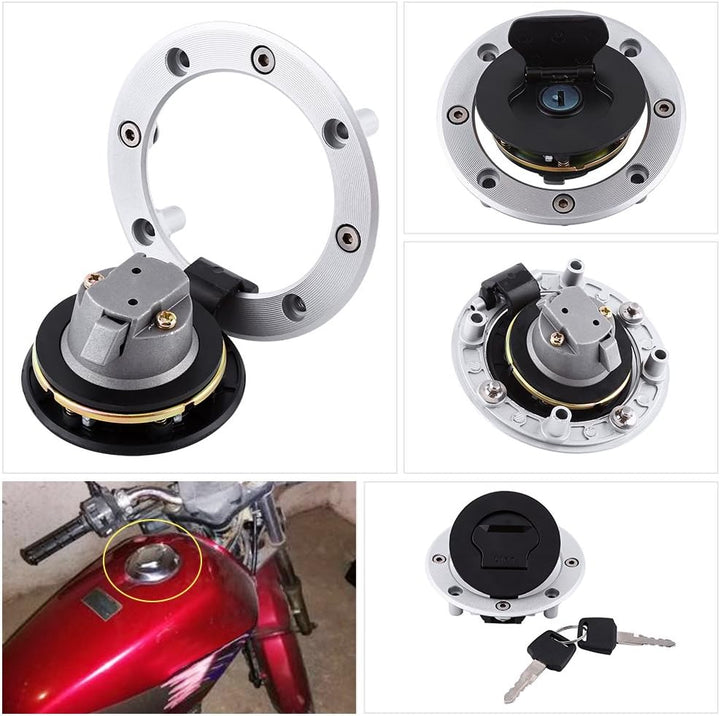 Tankdeckel Benzin Aluminium Tankdeckel Tankdeckel mit 2 Schlüsseln für Suzuki GSXR 600/750/Hayabusa