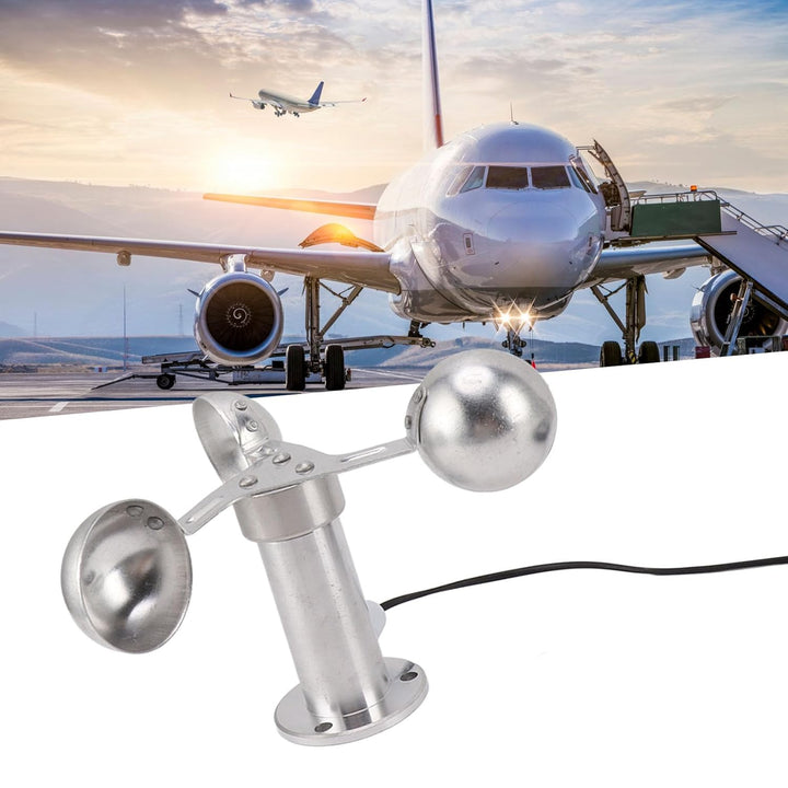 Glomora Windgeschwindigkeitssensor,3 Tassen Windsensor Anemometersensor Aluminiumlegierung langlebig
