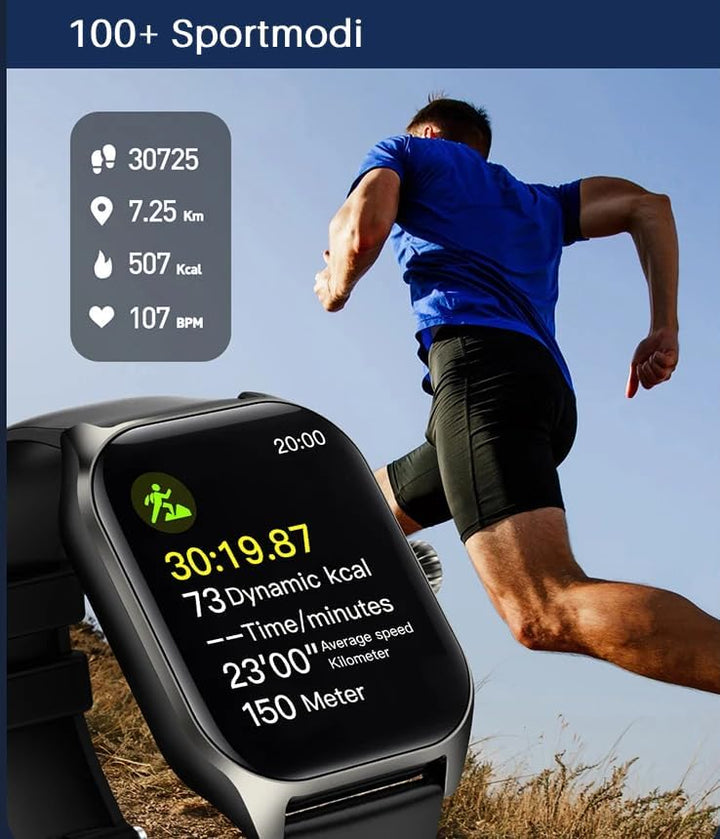 Deunis X7 Smartwatch mit Telefonfunktion 1,85 Zoll Damen Herren, Fitness Tracker, Schlafmonitor, Sch