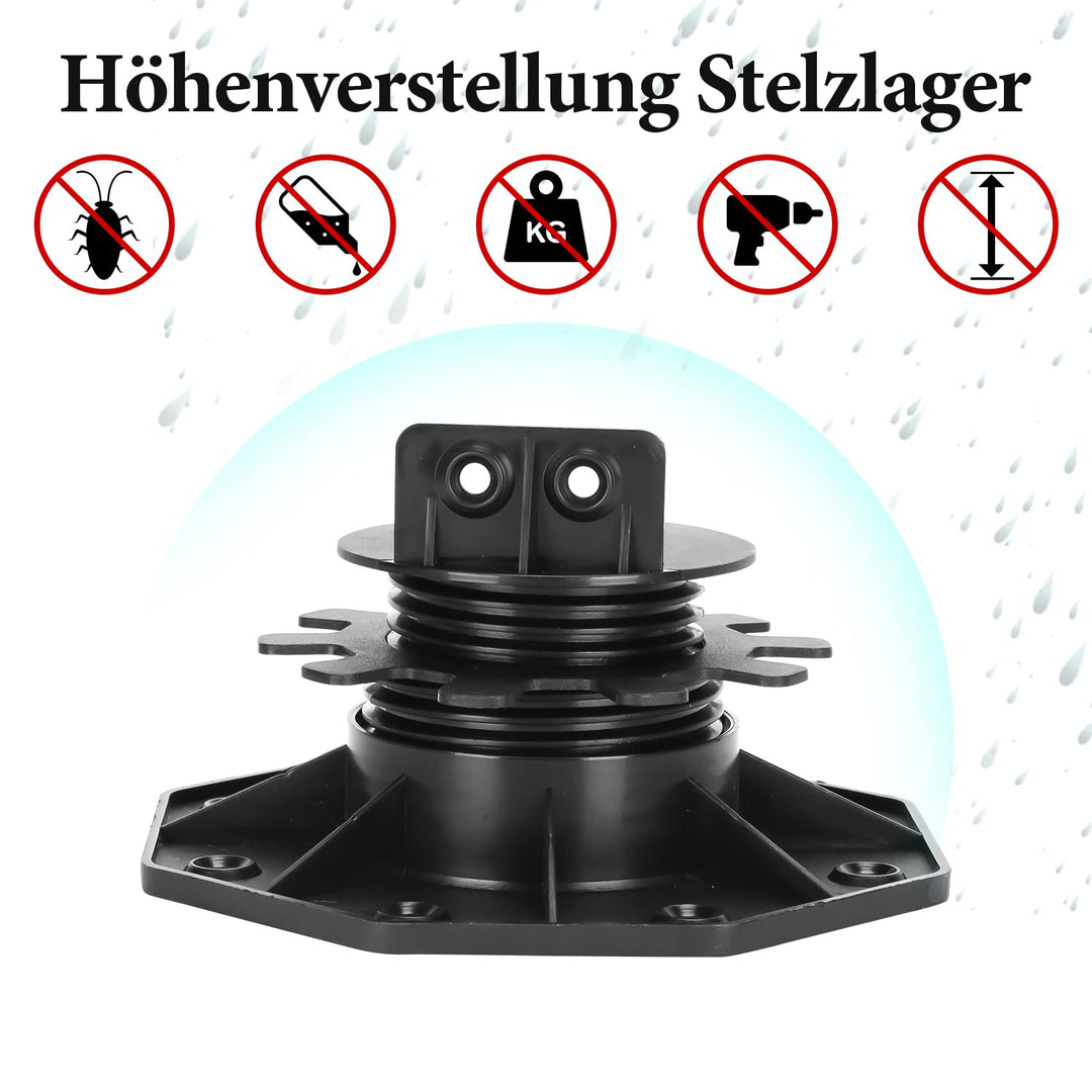 Daromigo Stelzlager Terrassenlager, 10 Stück Höhenverstellbar 30-60mm Stellfüsse Terrassenlager, Pla