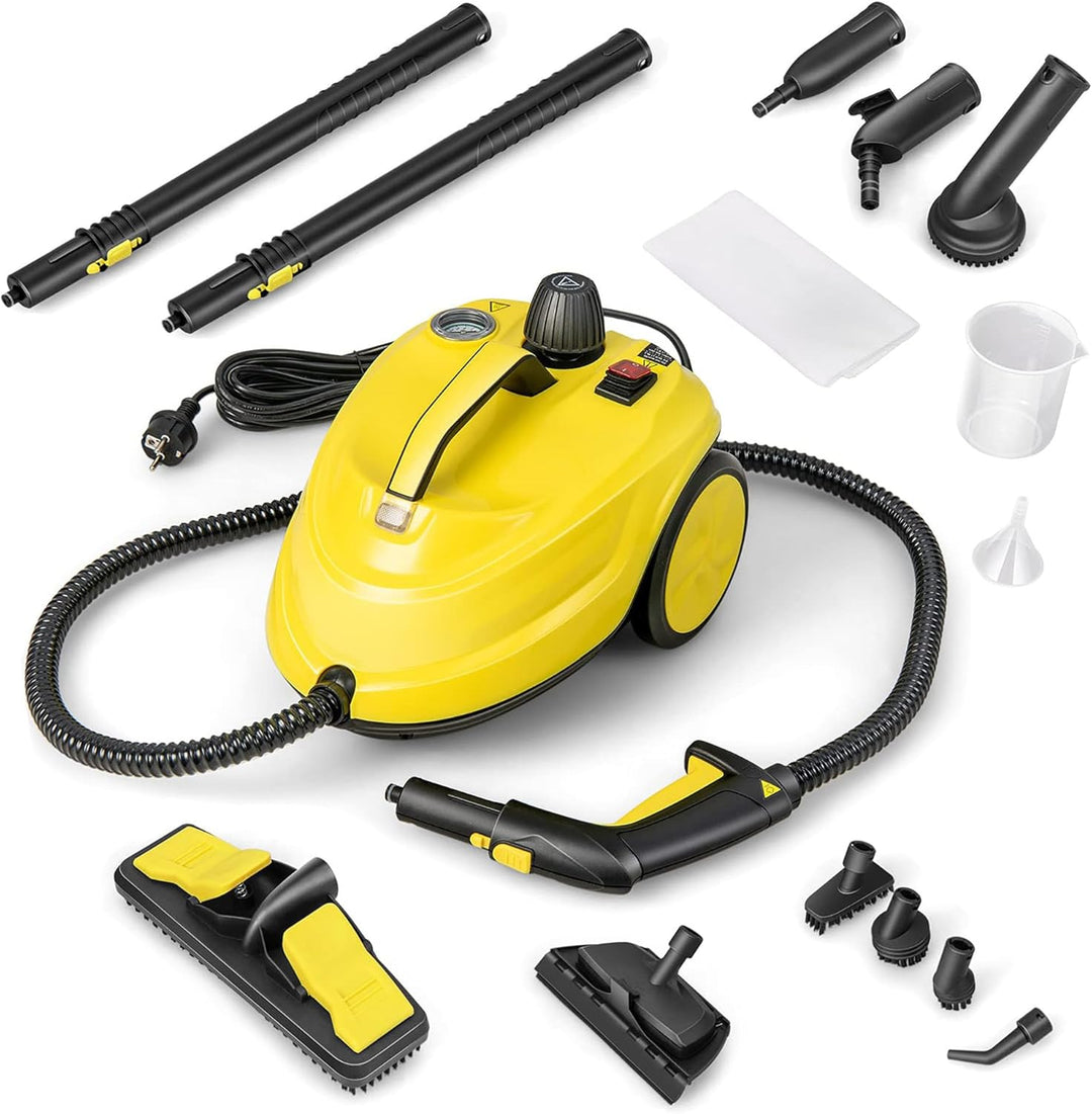 COSTWAY Dampfreiniger 2000W, Reinigungsmaschine 1,8 L Wasserkapazität &13 Zubehörsätze, Bodendampfre