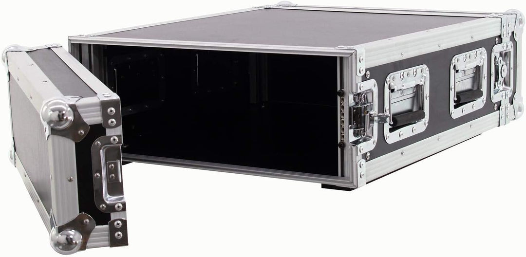 ROADINGER Verstärkerrack PR-2ST, 4HE, 57cm tief | Flightcase für 483-mm-Geräte (19") | mit mehrschic