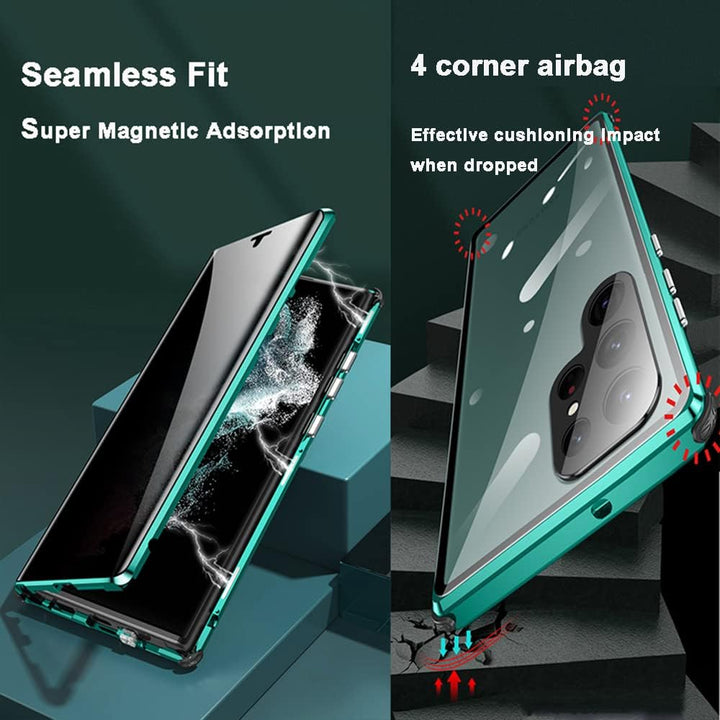 CeeEee Anti-Peep Hülle für Galaxy S23 Ultra Case 5G Kameraschutz Magnetisch Handyhülle Doppelseitig