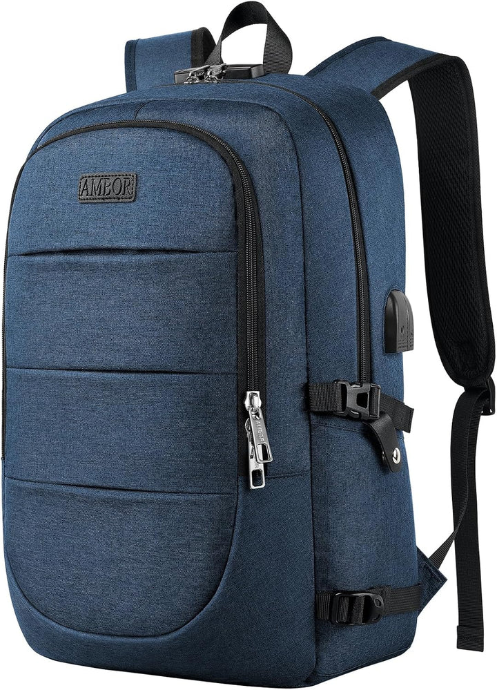 AMBOR Laptop Rucksack Herren mit USB-Ladeanschluss Rucksack Damen Anti-Diebstahl Rucksack für 17,3 Z