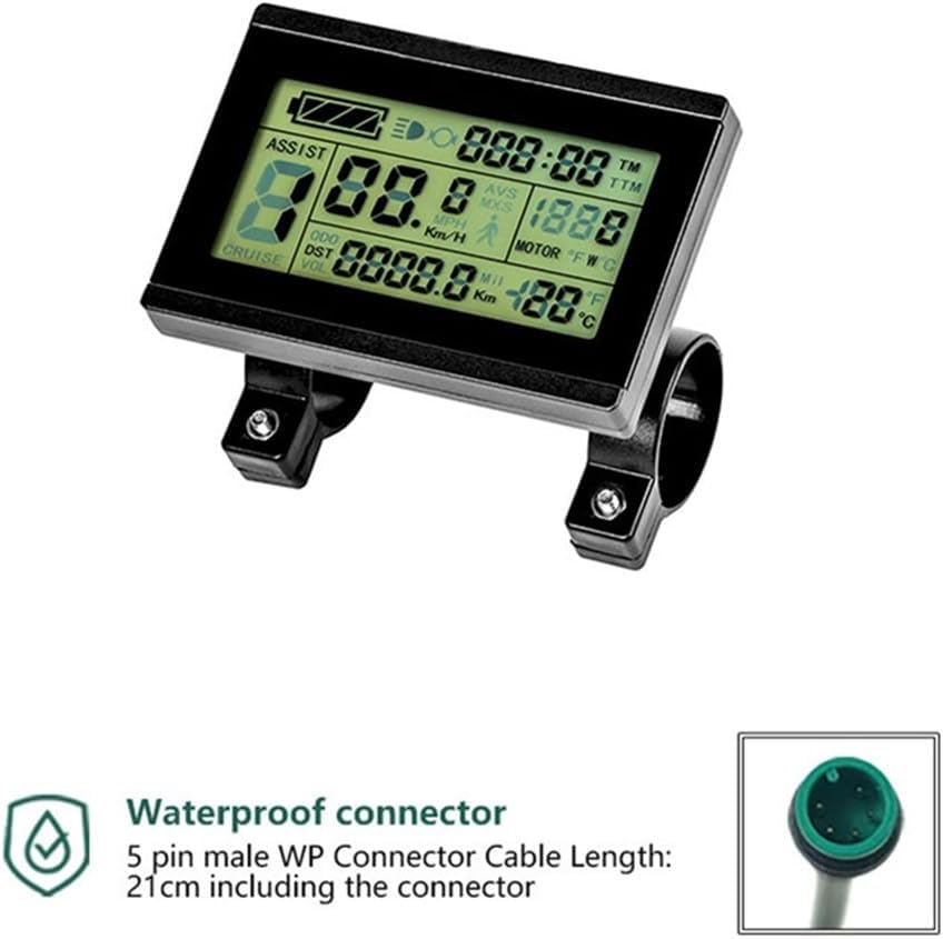 E-Bike Pedelec Display KT-LCD 3 mit Bedienfeld, wasserdichter Anschluss
