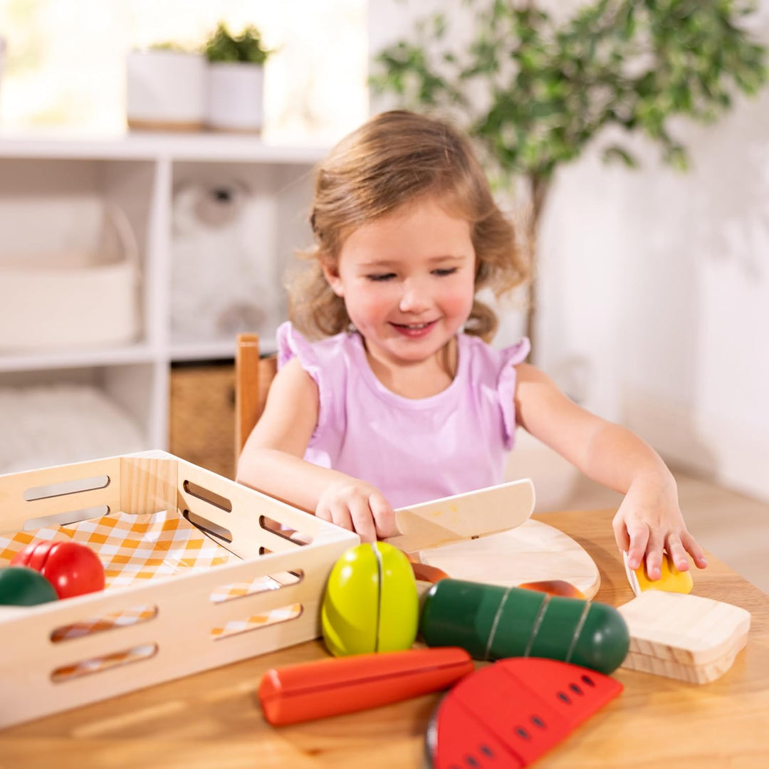 Melissa & Doug Schneiden von Essen aus Holz | Fantasiespiel | Essensspiel | 3+ | Geschenk für Jungen