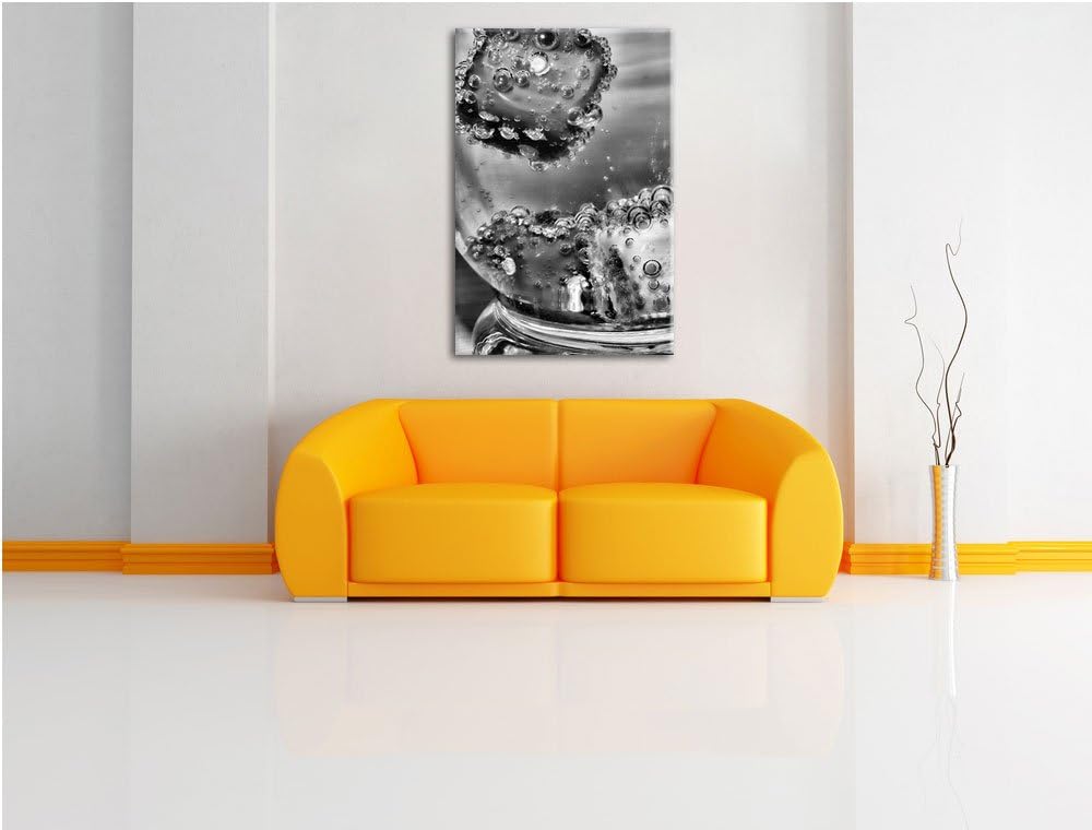 Pixxprint Würfel in Mineralwasser als Leinwandbild | Grösse: 100x70 | Wandbild| Kunstdruck | fertig