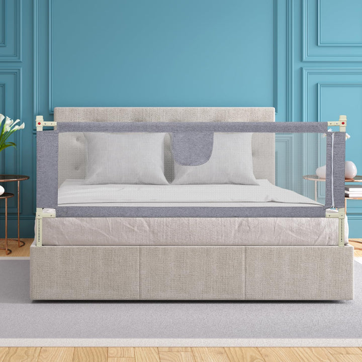 Tubiaz Bettgitter Rausfallschutz 2X 200cm+1x 180cm, Kinderbettgitter Höhenverstellbar 64-96cm, Betts