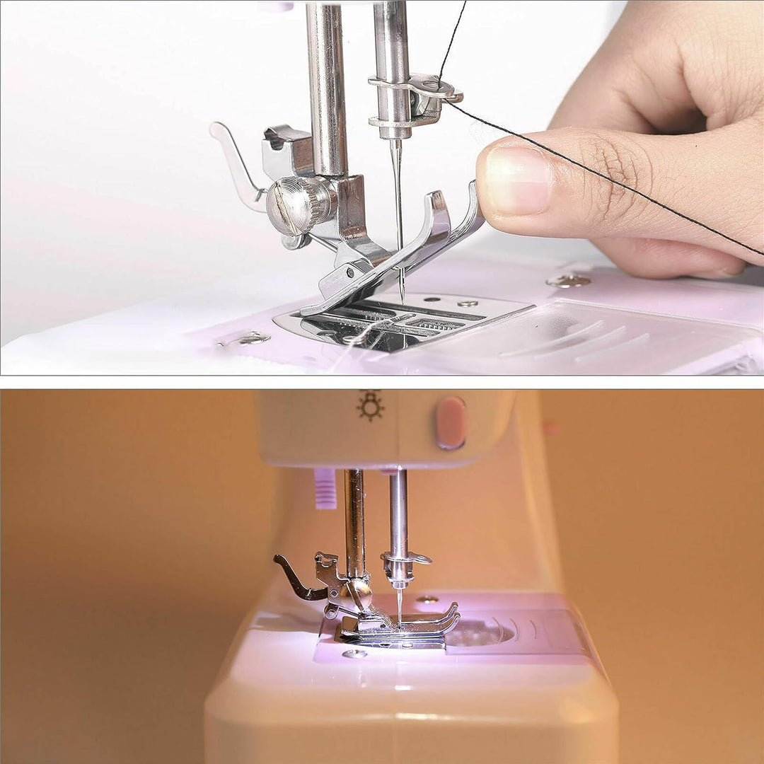 Retoo Nähmaschine Mini und LED Licht für Kinder und Anfänger 12 Stichmuster Elektronische Profi Haus