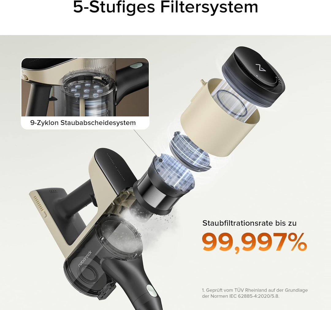 roborock H5 Akku Staubsauger - 158AW Saugleistung, 120.000 RPM, Leichtes Design (1,55 kg), 60 Min Ak