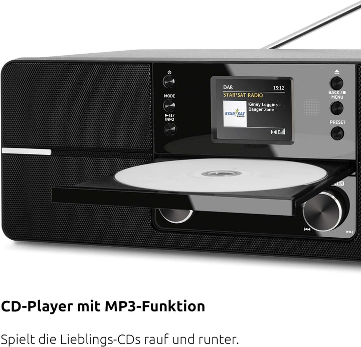 TechniSat DIGITRADIO 371 CD IR - Stereo Internetradio (DAB+, UKW, CD-Player, WLAN, Bluetooth, Farbdi