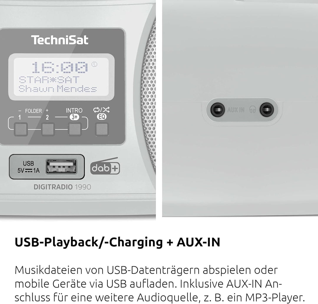 TechniSat DIGITRADIO 1990 - Stereo-Boombox mit DAB+/UKW-Radio und CD-Player (Bluetooth-Audiostreamin