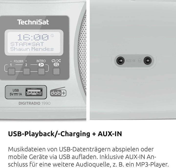 TechniSat DIGITRADIO 1990 - Stereo-Boombox mit DAB+/UKW-Radio und CD-Player (Bluetooth-Audiostreamin