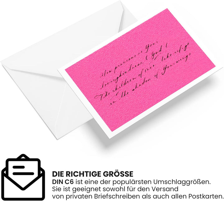 Netuno 500x Briefumschlag Weiss DIN C6 11,4 x 16,2 cm 100g Weiss Papier-Umschlag C6 nassklebend ohne