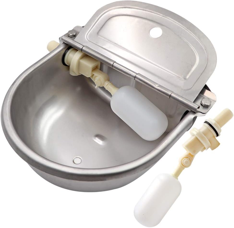MUALROUS Automatische Hund Wasserschale Viehwasserschalen Edelstahl-Tiertrinker mit 2Pcs einstellbar