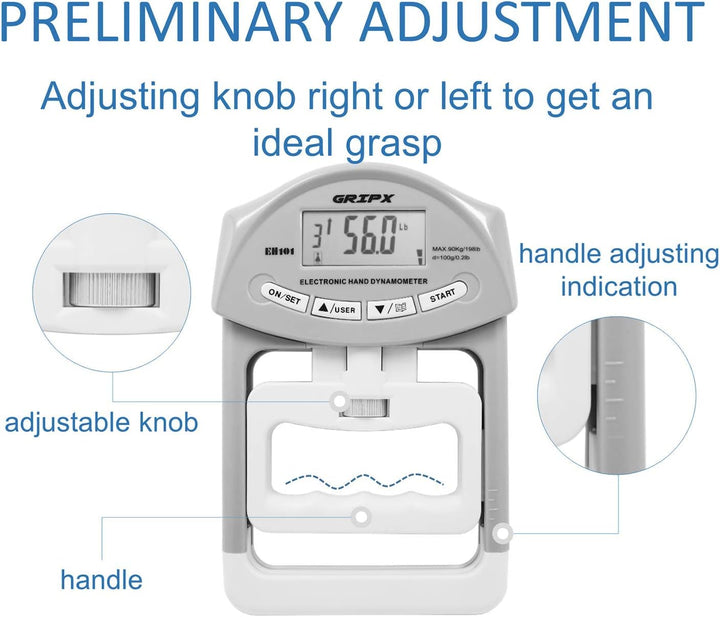 GRIPX Digitaler Handdynamometer Griffstärke-Messgerät Automatische Erfassung der elektronischen Grif