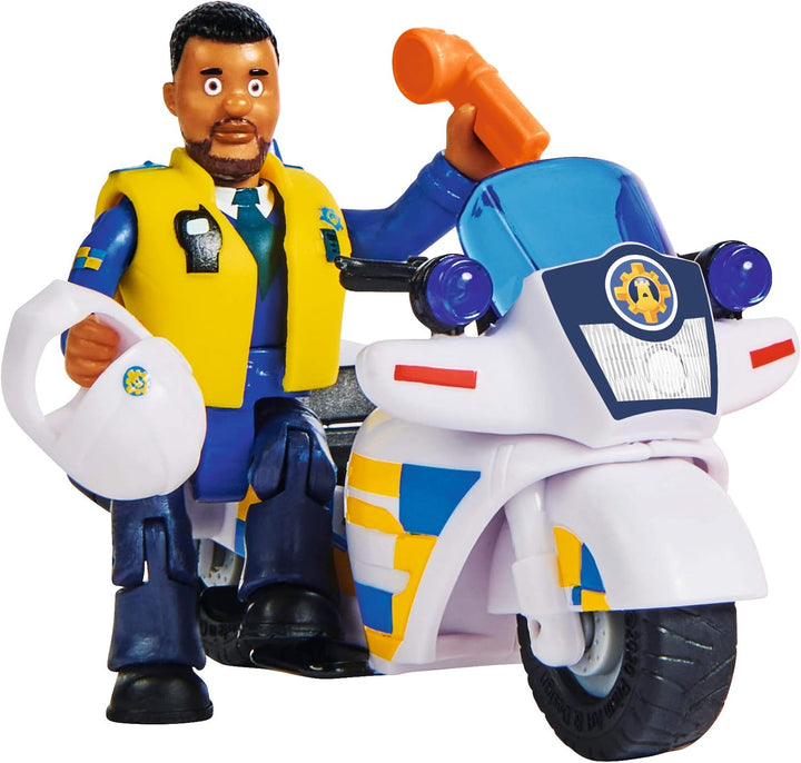 Simba 109251047 - Feuerwehrmann Sam Neptune Boot & 109251092 - Feuerwehrmann Sam Polizei Motorrad, m