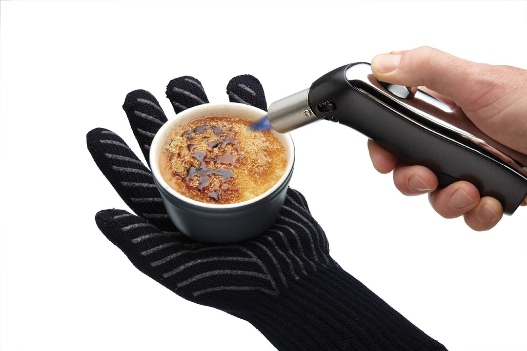KitchenCraft Professionelle Ofenhandschuhe mit Hitzeschutz, Silikon, Schwarz, aus schwer entflammbar