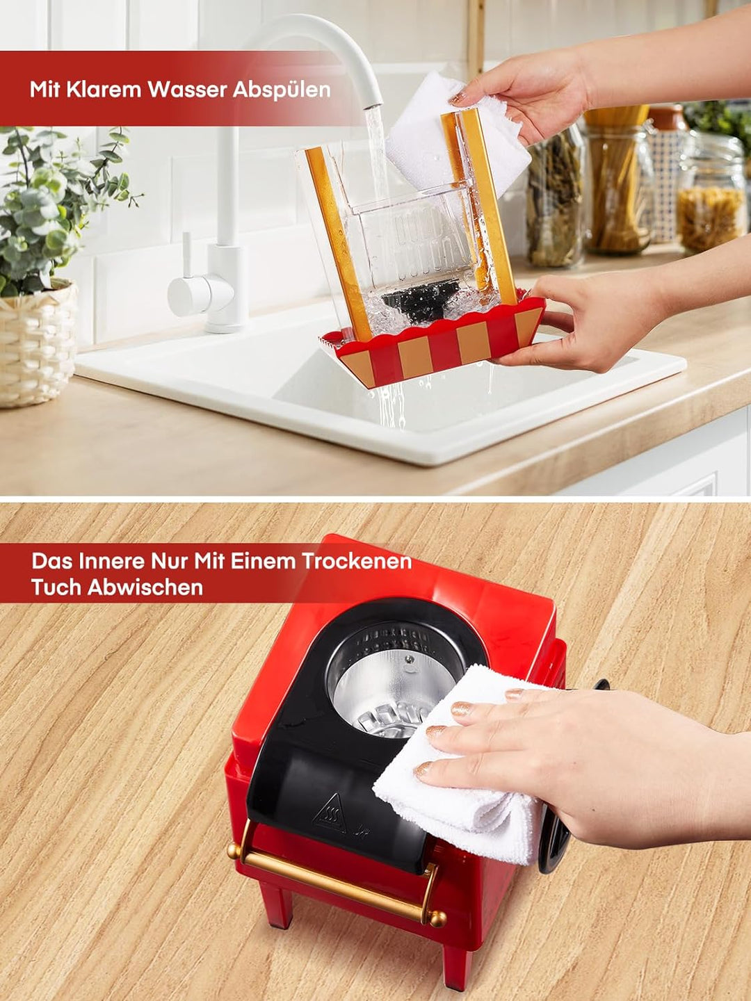 Popcornmaschine Heissluft - HOUSNAT Retro Popcorn Maker -Fettfreies Ölfreies & Gesunder Maïs Snack -