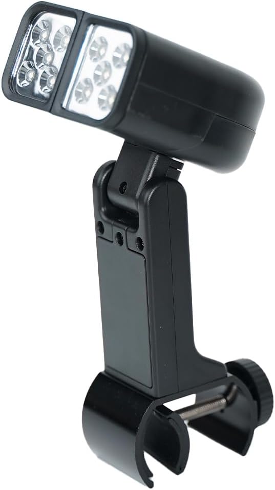 SANTOS universal BBQ Grilllampe - Grillflächenbeleuchtung - 2 separat schwenkbare LED Leuchtköpfe -