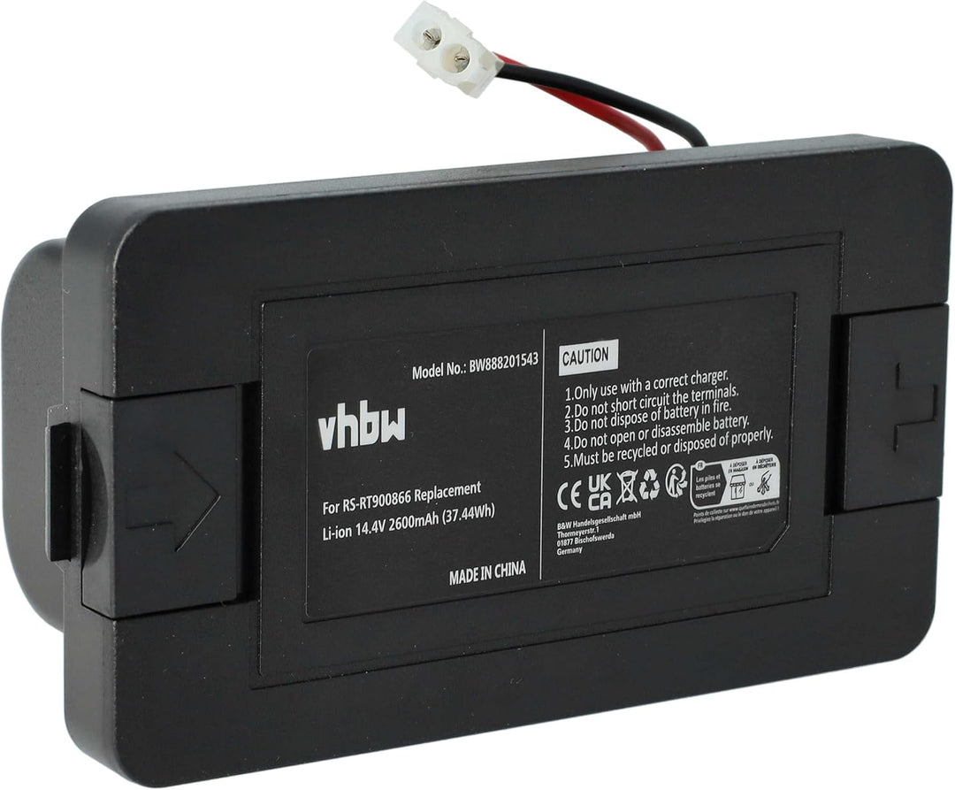 vhbw Akku Ersatz für Rowenta RS-RT900866 für Home Cleaner Heimroboter Schwarz (2600mAh, 14,4V, Li-Io