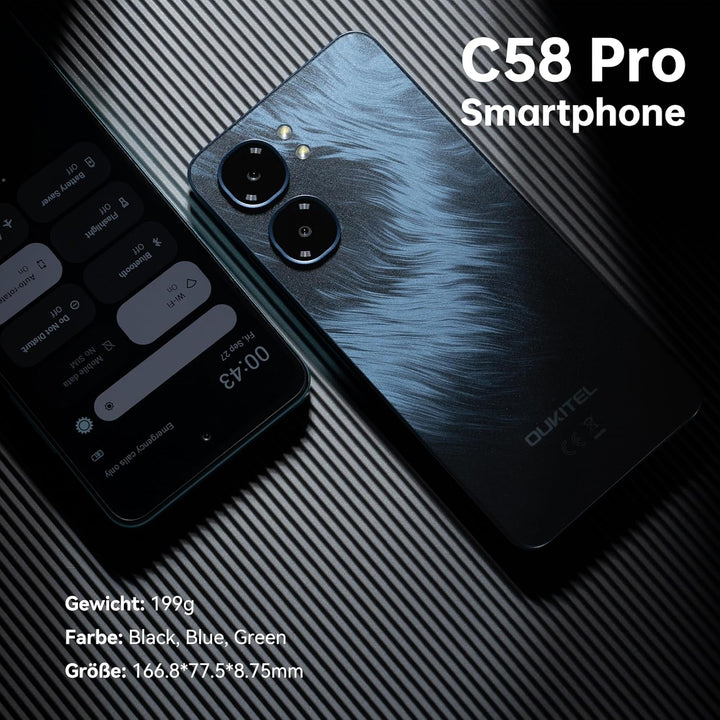 OUKITEL C58 Pro Smartphone Ohne Vertrag Android 14-24GB+256GB 50MP+8MP AI Kamera Handy Ohne Vertrag