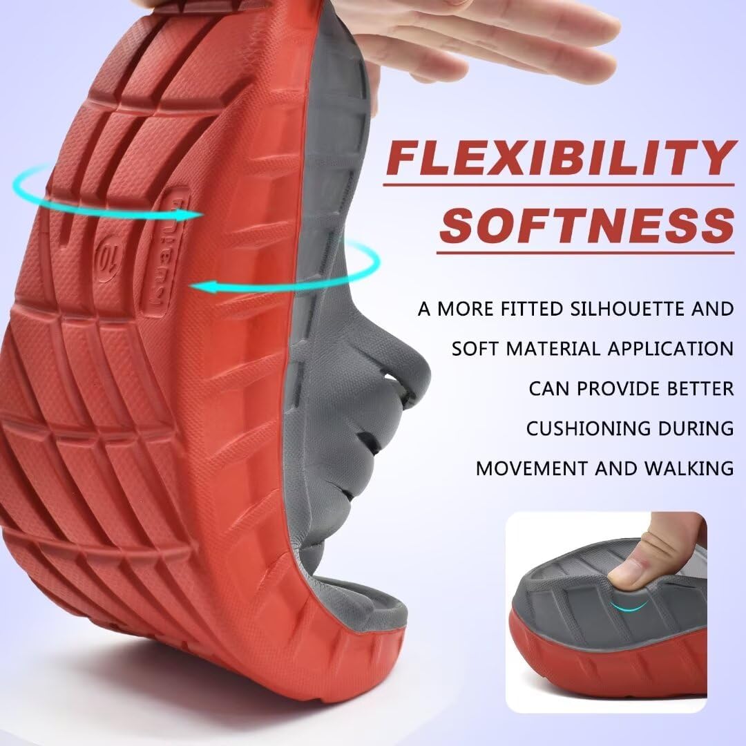 KuaiLu Recovery Sandalen Herren Bequeme Plantarfasziitis Schlappen Orthopädische Offene Zehen Männer