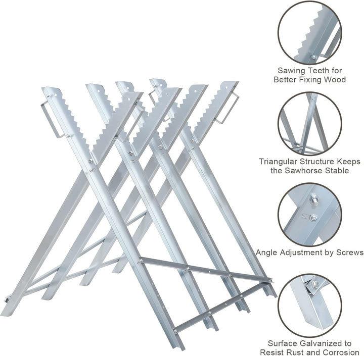Daromigo Sägebock klappbar, Holzsägearbeiten für Kettensägen Holz, Sägegestell für Kettensägen, 81x8