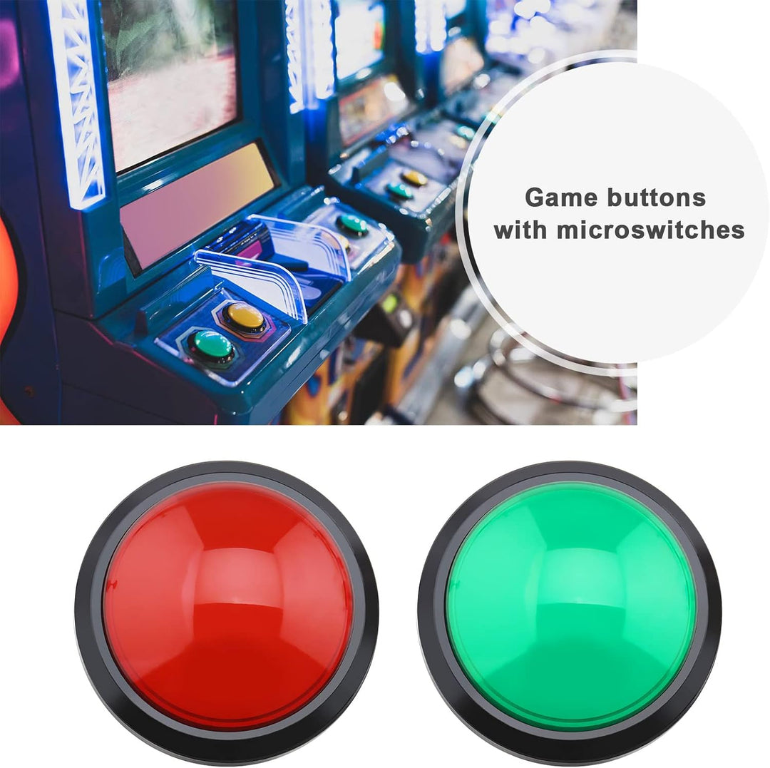 eMagTech 2 x 100 mm grosse Kuppel, 12 V LED-beleuchtete Druckknöpfe mit Mikroschalter für Arcade-Mas