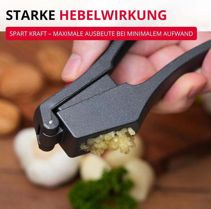 Westmark Knoblauchpresse - Premium Graphit Edition - inkl. Reinigungselement - kein schälen notwendi