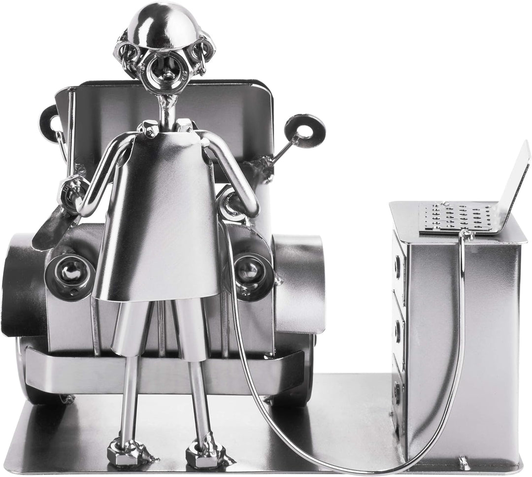 BRUBAKER SchraubenmÀnnchen Automechaniker - Handarbeit Eisenfigur MetallmÀnnchen - Metallfigur Gesch