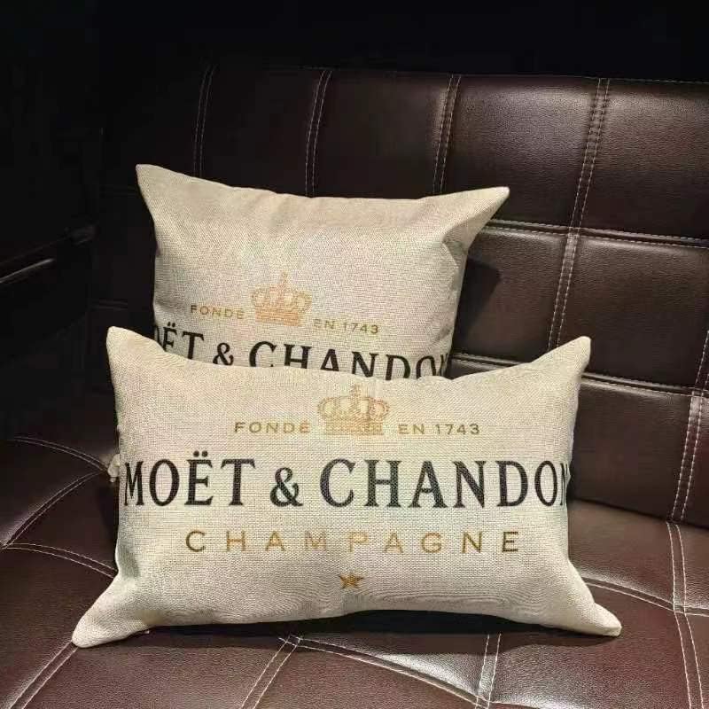 AIFEEC Kissenbezug für Champagner und Schwarz, 45 x 45 cm, 4 Stück, Baumwolle, Leinen, einfarbig, So