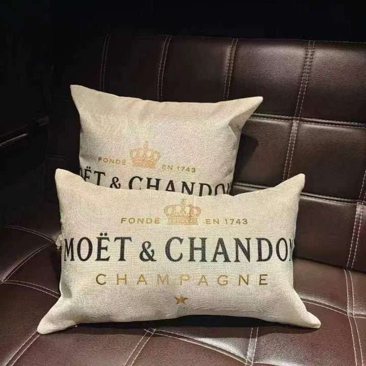 AIFEEC Kissenbezug für Champagner und Schwarz, 45 x 45 cm, 4 Stück, Baumwolle, Leinen, einfarbig, So