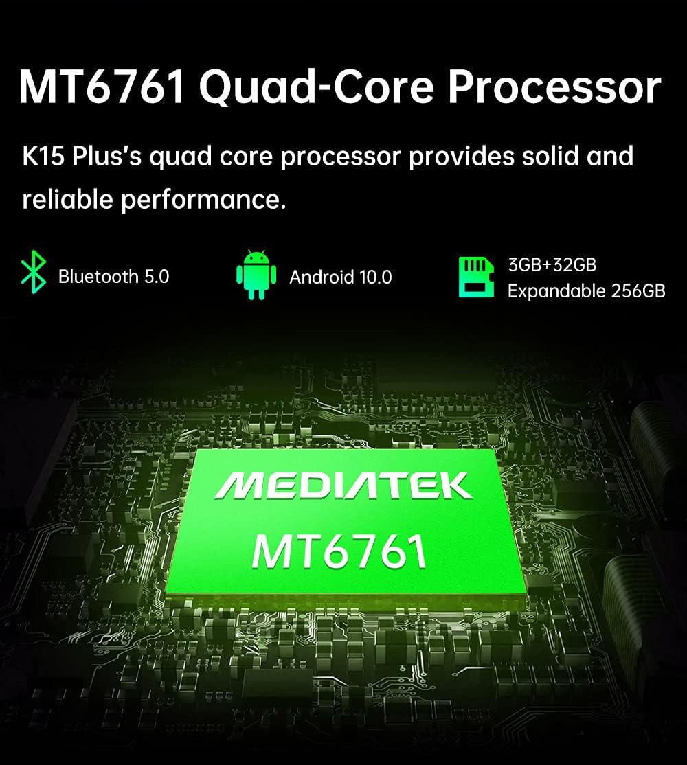 10000mAh-Akku Smartphone ohne Vertrag OUKITEL K15 Plus, 18W Schnellladung+Rückladung, 3GB+32GB, 13MP
