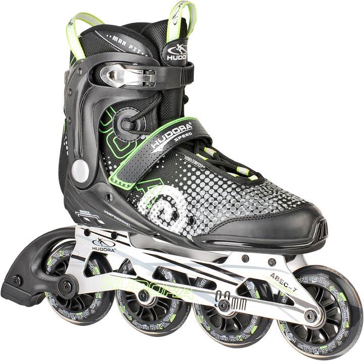 HUDORA Inliner Inline-Skates RX-90, Gr. 36-46 für Jugendliche und Erwachsene, schwarz/grün 36 Schwar