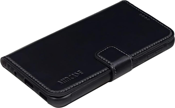 Suncase Book-Style Hülle kompatibel mit Samsung Galaxy Xcover 5 Leder Tasche (Slim-Fit) Lederhülle H