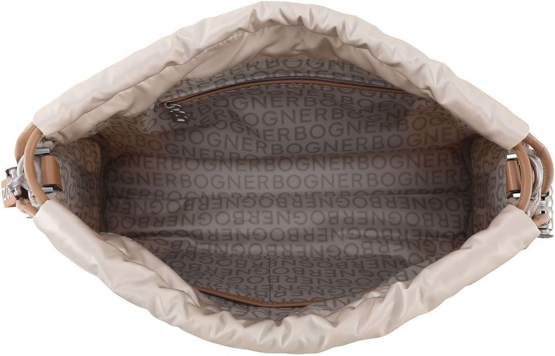 Bogner Damen Outdoor-Schultertasche Schwarz Einheitsgrösse mit Kordelzug und Polyester-Leder-Mix