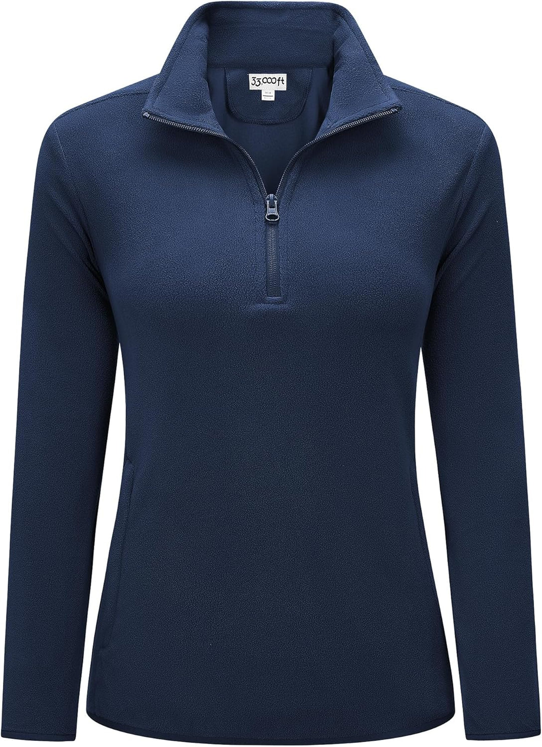 33,000ft Damen Fleece Pullover mit Halbreissverschluss Stehkragen Fleecepullover Sweatjacke Winter W