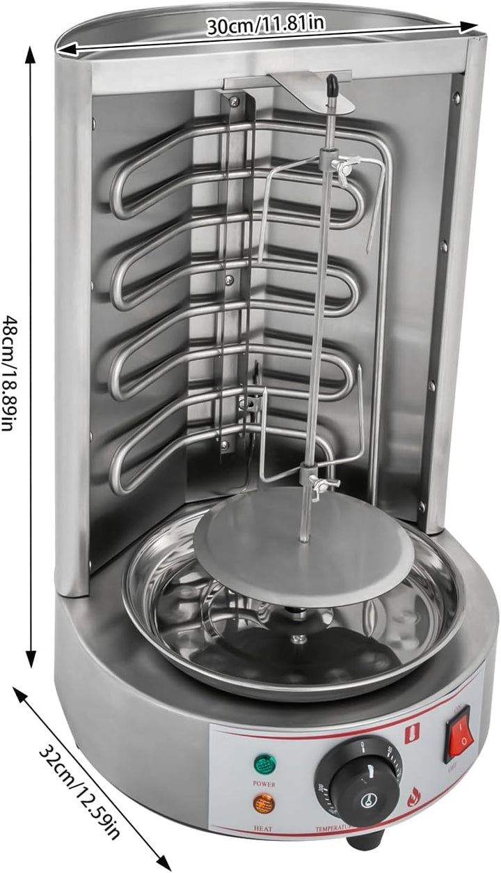 Dönergrill, Gas Vertikaler Broiler Gyros Grill, 220V Hähnchengrill Vertikalgrill Drehgrill mit Drehs