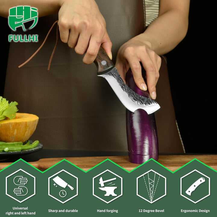 FULLHI 12pcs wood handle kitchen knife set (11pcs), 11pcs