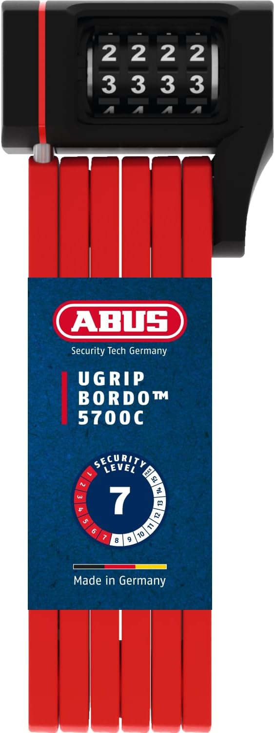 ABUS Faltschloss Bordo uGrip 5700C SH mit Halterung - Fahrradschloss mit Zahlencode und 5 mm starken