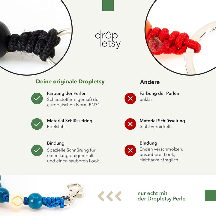 DROPLETSY Holzperlen Handykette universal, Schlüsselband, Kette, Necklace zum Umhängen - kompatibel