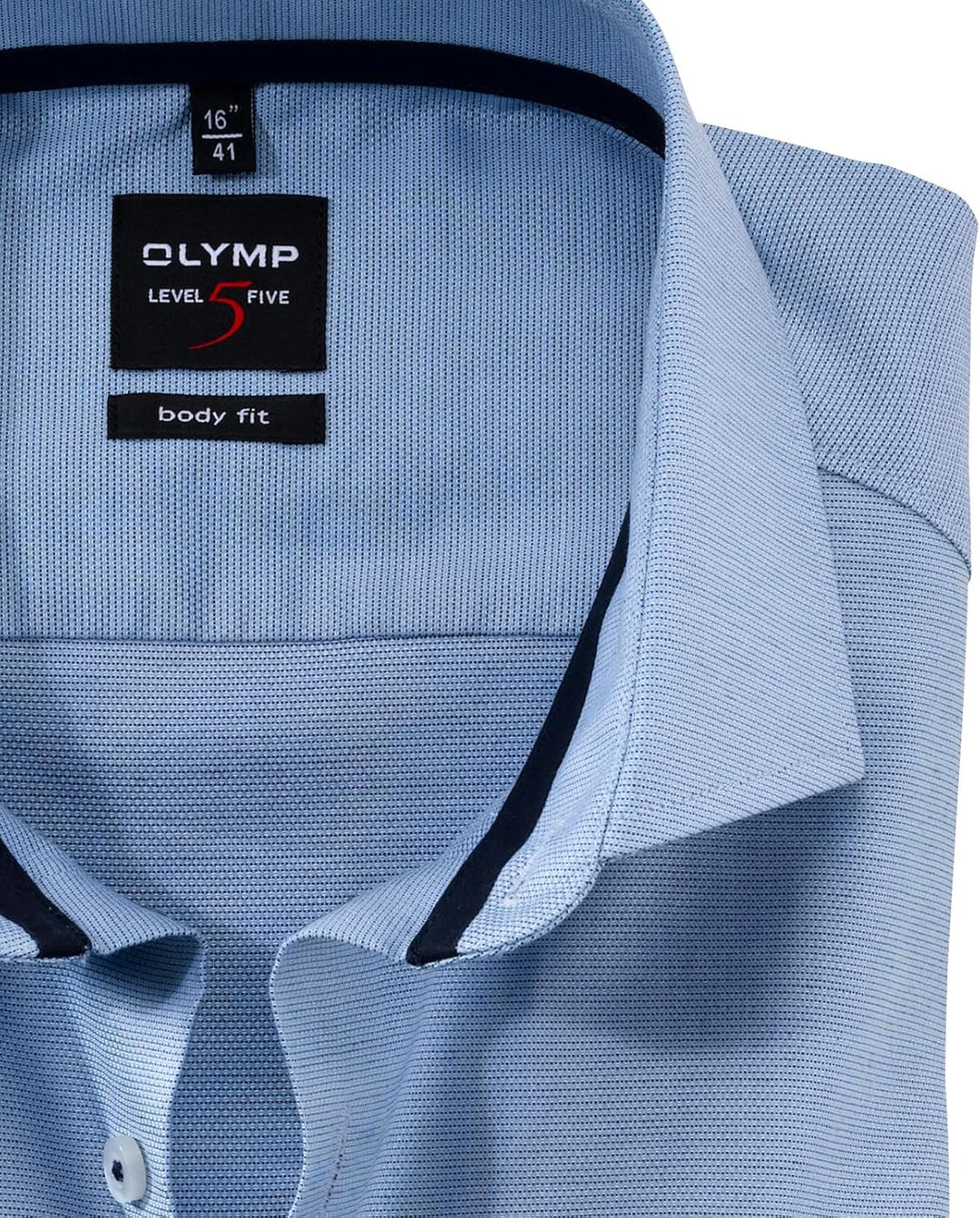 OLYMP Herren Businesshemd Langarm Level Five,Einfarbig,Body fit,Modern Kent 46 Bleu 11, 46 Bleu 11