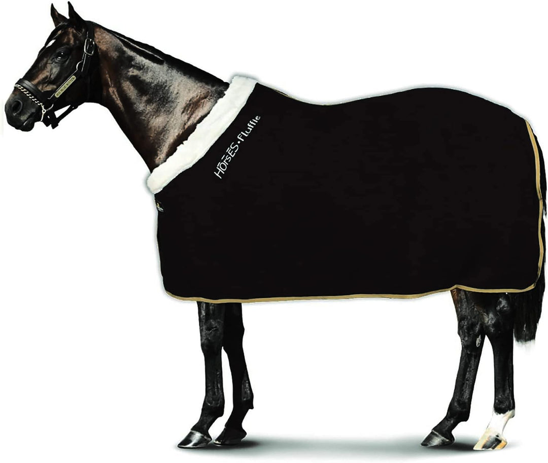 Horses, Flauschige Pile-Pferdedecke mit Pelleinsatz am Hals, für Spaziergänge Ideal und Bequem, mit