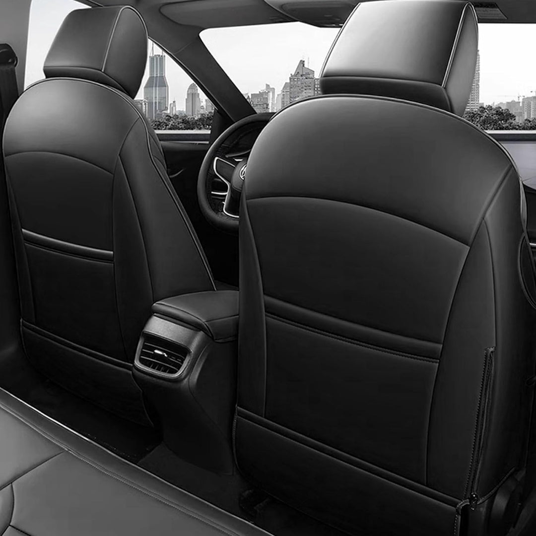 AUTO HIGH Auto-Sitzbezüge Set Universal - Schwarz Auto-Schonbezüge für die Vordersitze & Rückbank mi