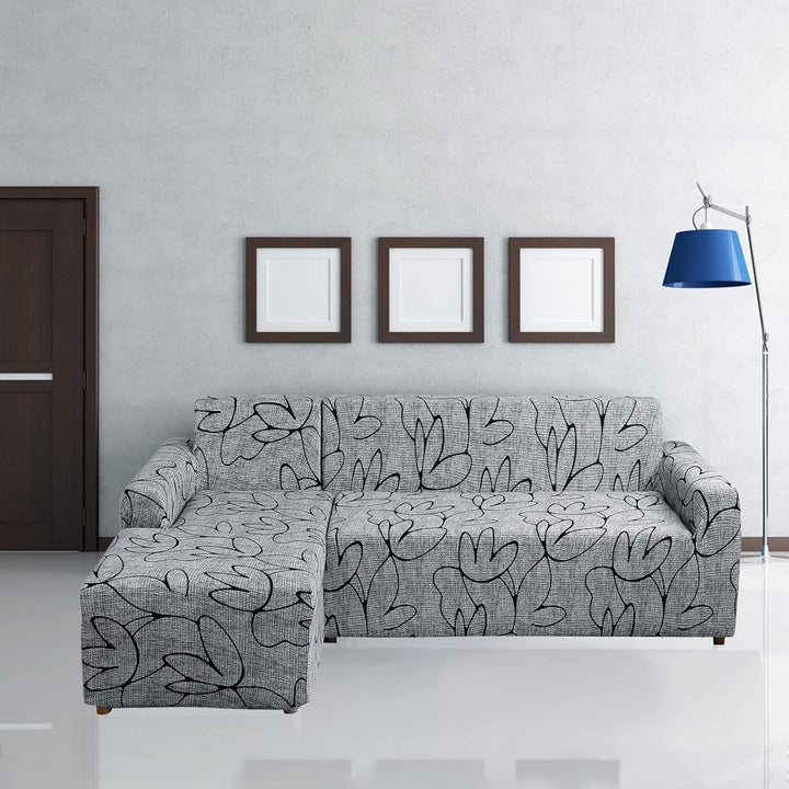 Jaotto Sofa Überwürfe Sofabezug Elastische Spandex Stretch Sofabezüge Couchbezug für L-Form Sofa Uni